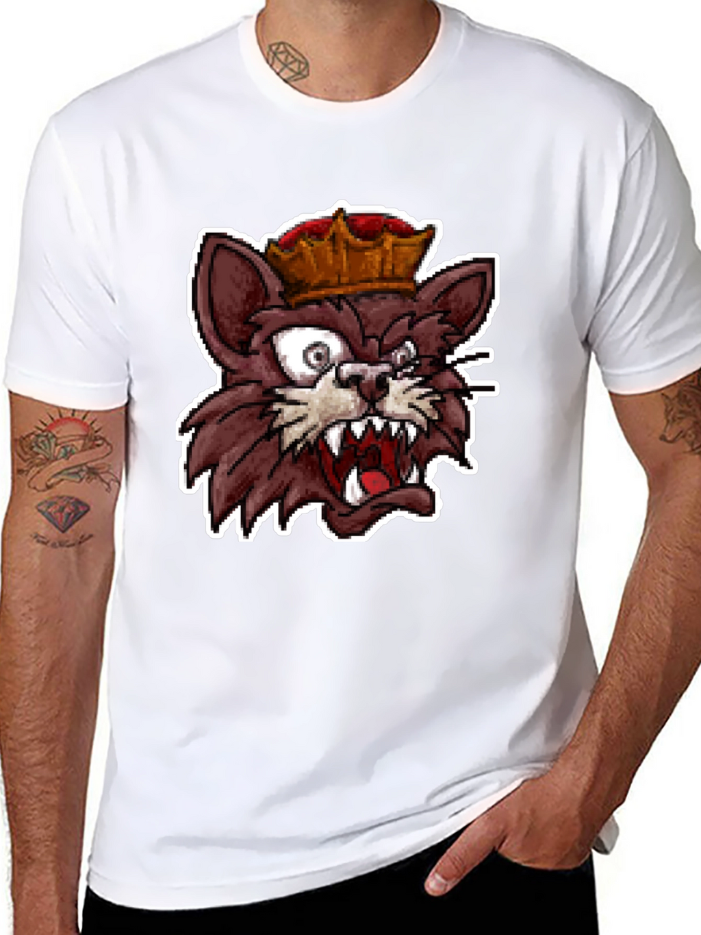 King Cat Graphic T-Shirt - Black