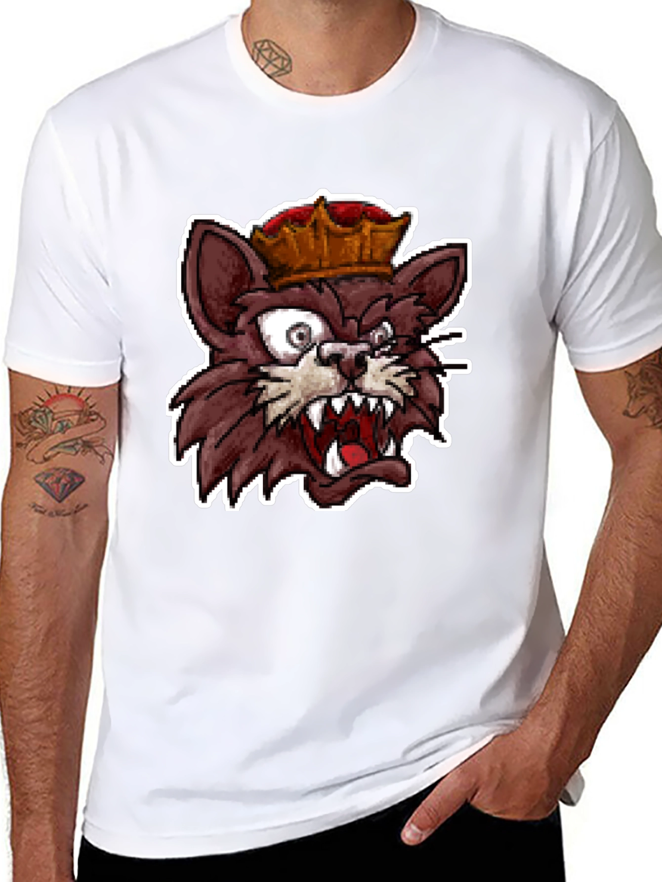 King Cat Graphic T-Shirt - Black