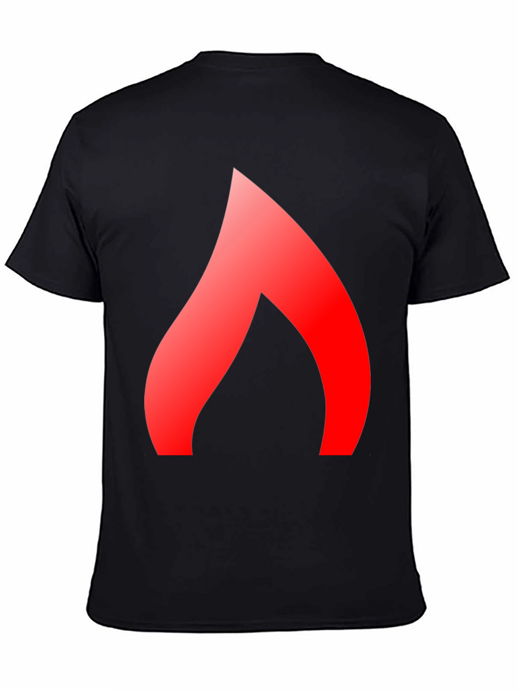 Mens Black T-Shirt with Red Flame Design