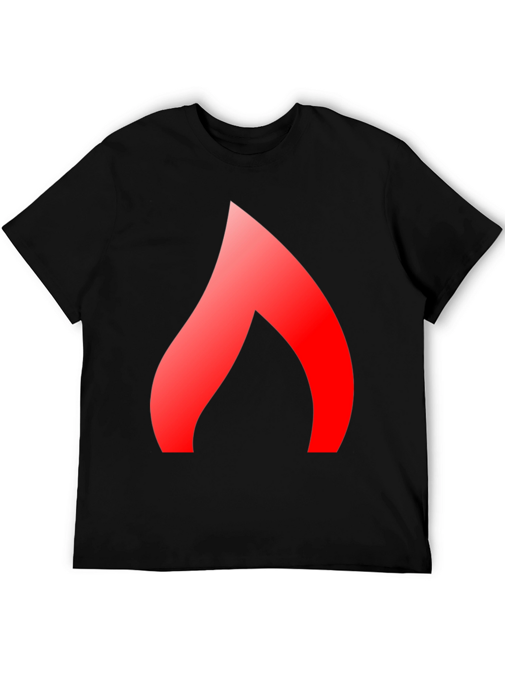 Mens Black T-Shirt with Red Flame Design