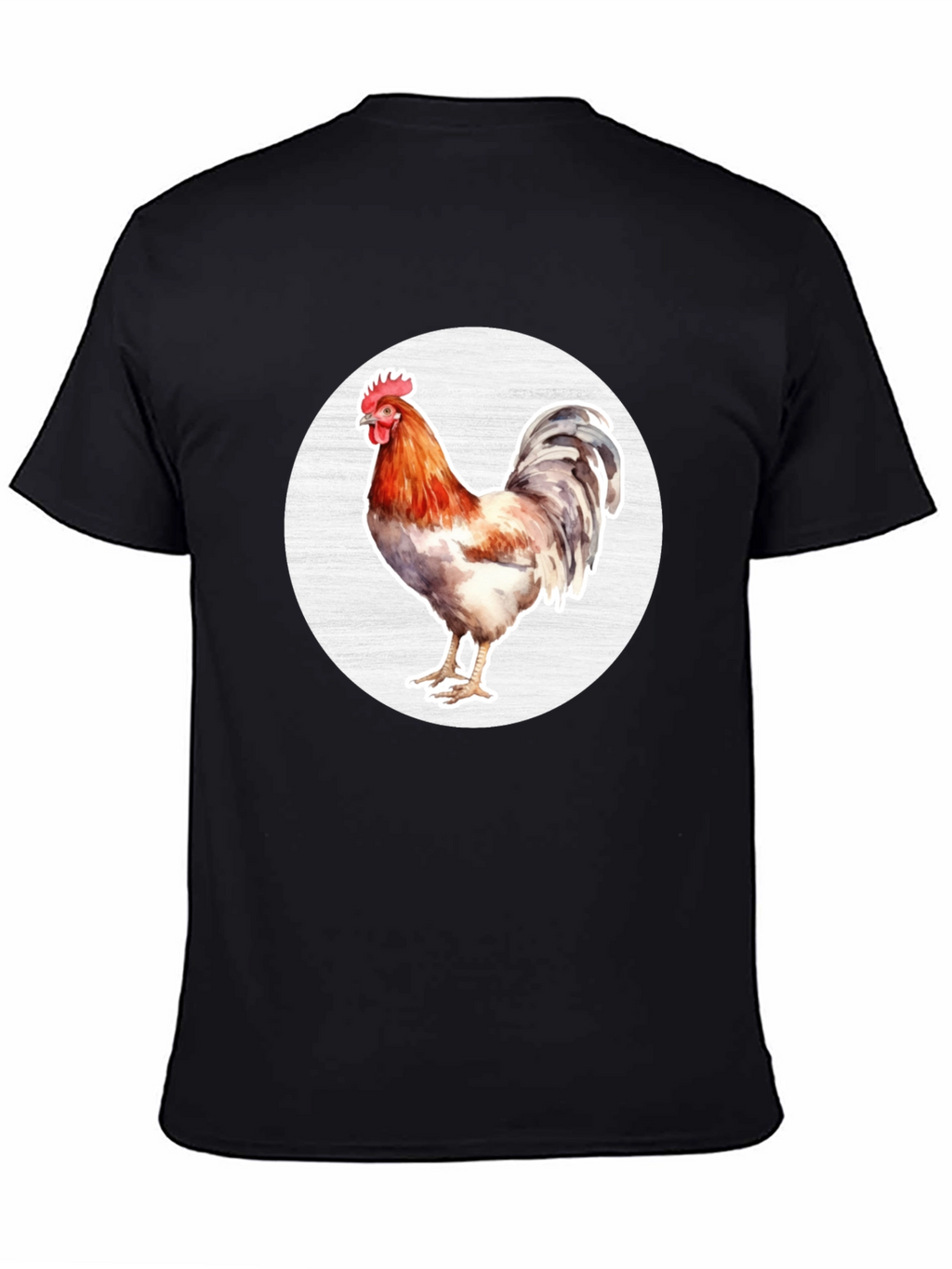 Rooster Graphic T-Shirt - Black Cotton Tee