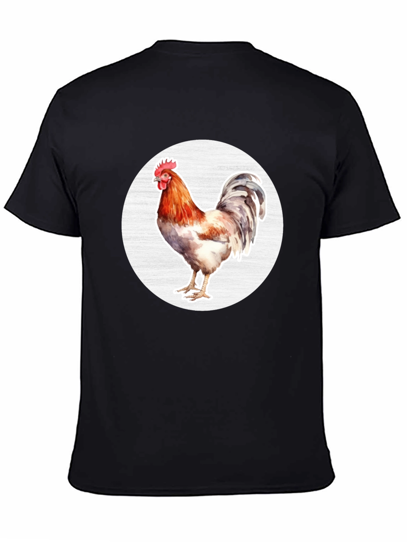 Rooster Graphic T-Shirt - Black Cotton Tee