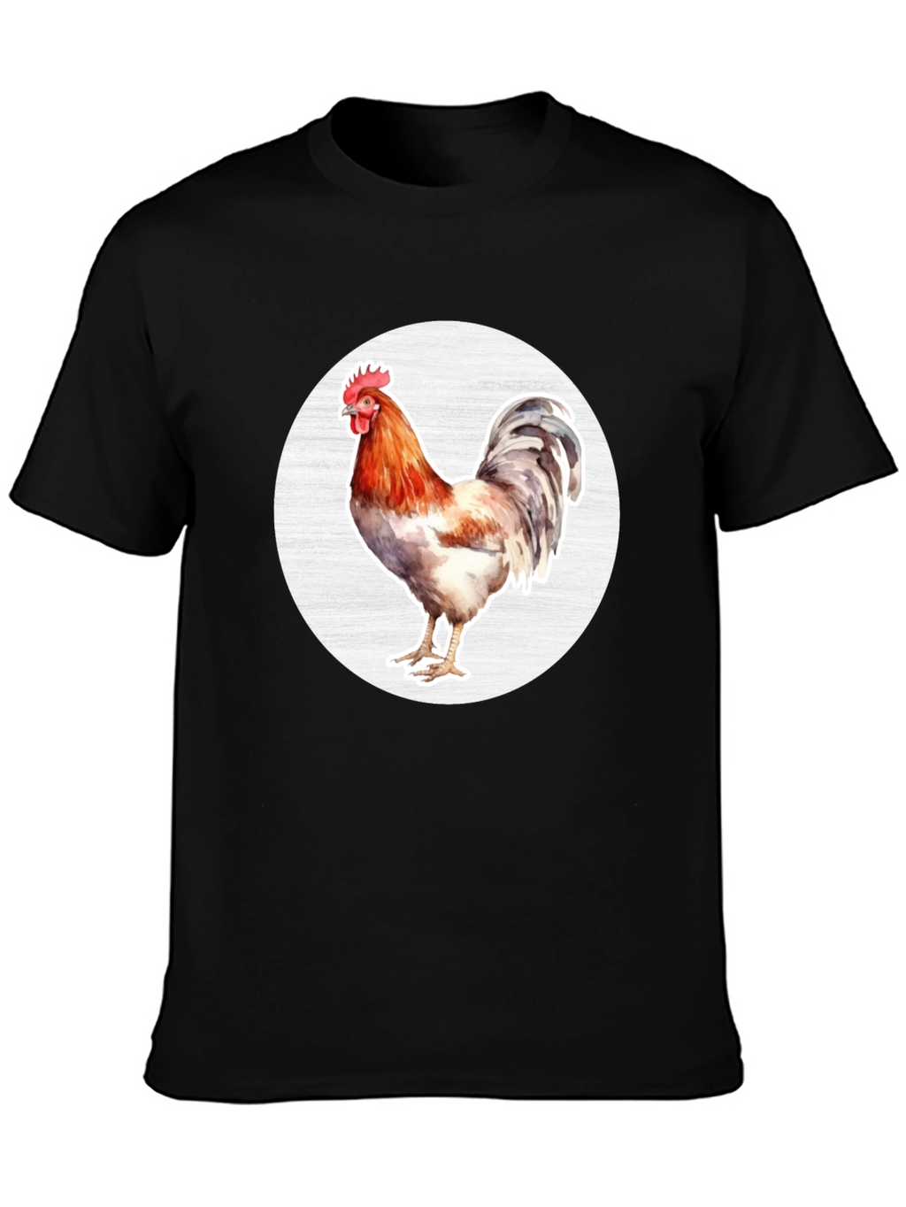 Rooster Graphic T-Shirt - Black Cotton Tee