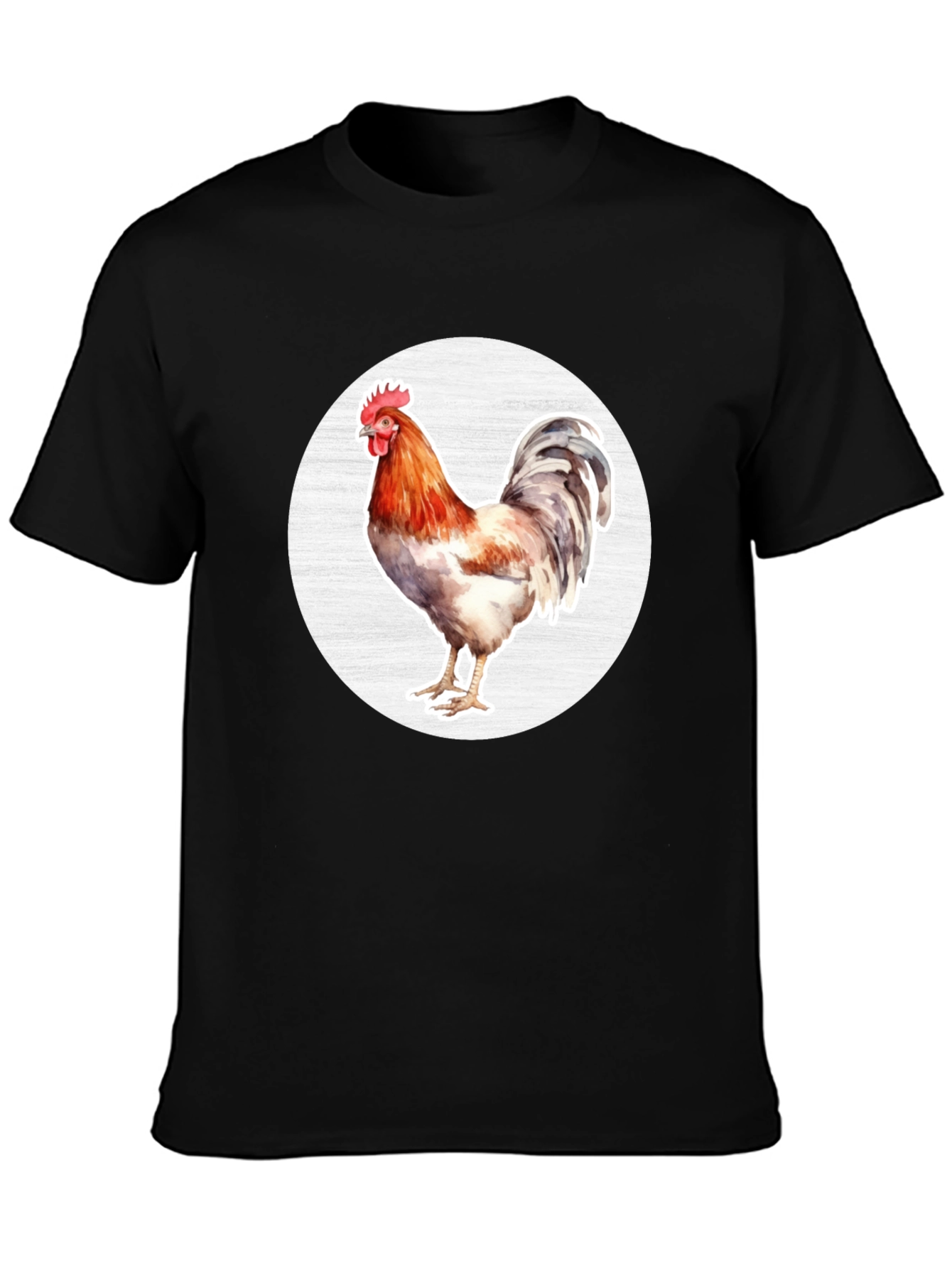 Rooster Graphic T-Shirt - Black Cotton Tee
