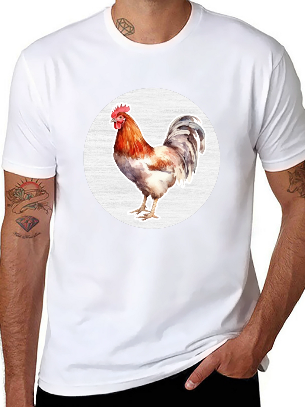 Rooster Graphic T-Shirt - Black Cotton Tee