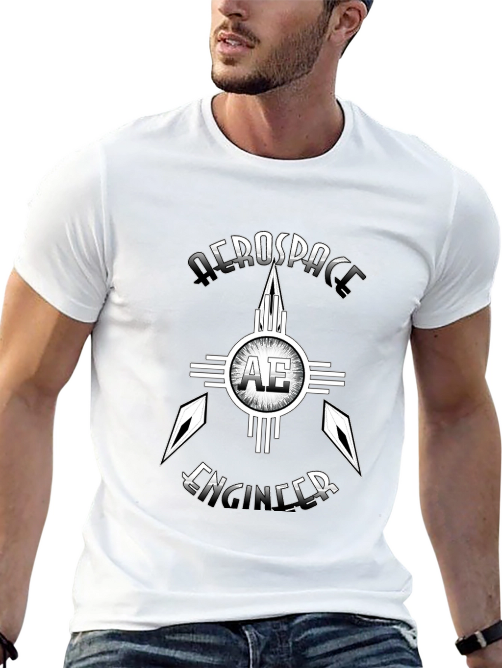 Aerospace Engineer Graphic T-Shirt - Black