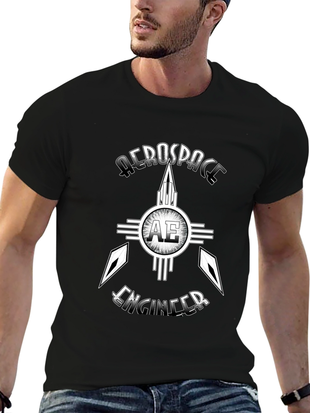Aerospace Engineer Graphic T-Shirt - Black