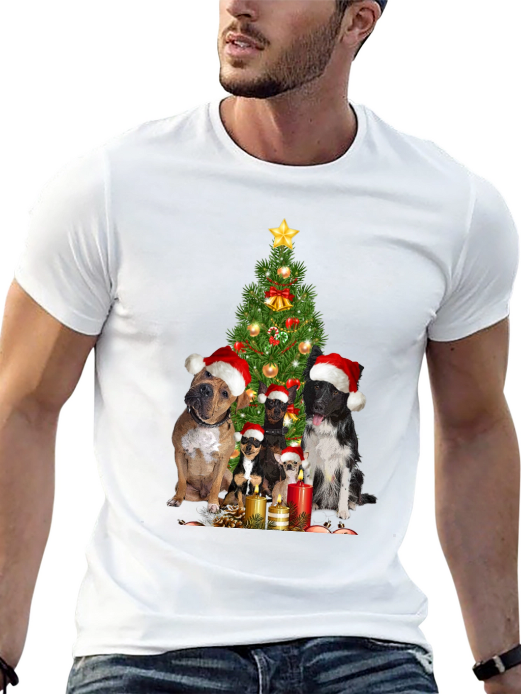 Festive Dog Christmas Tree T-Shirt
