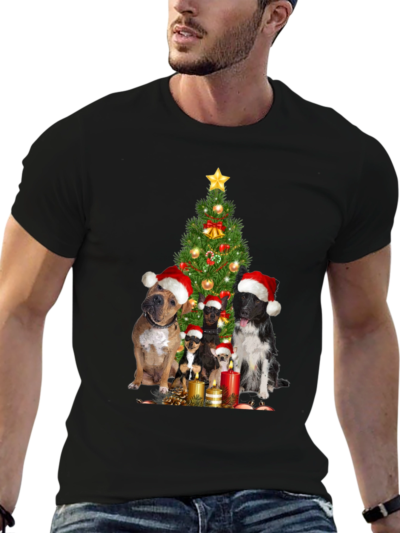 Festive Dog Christmas Tree T-Shirt