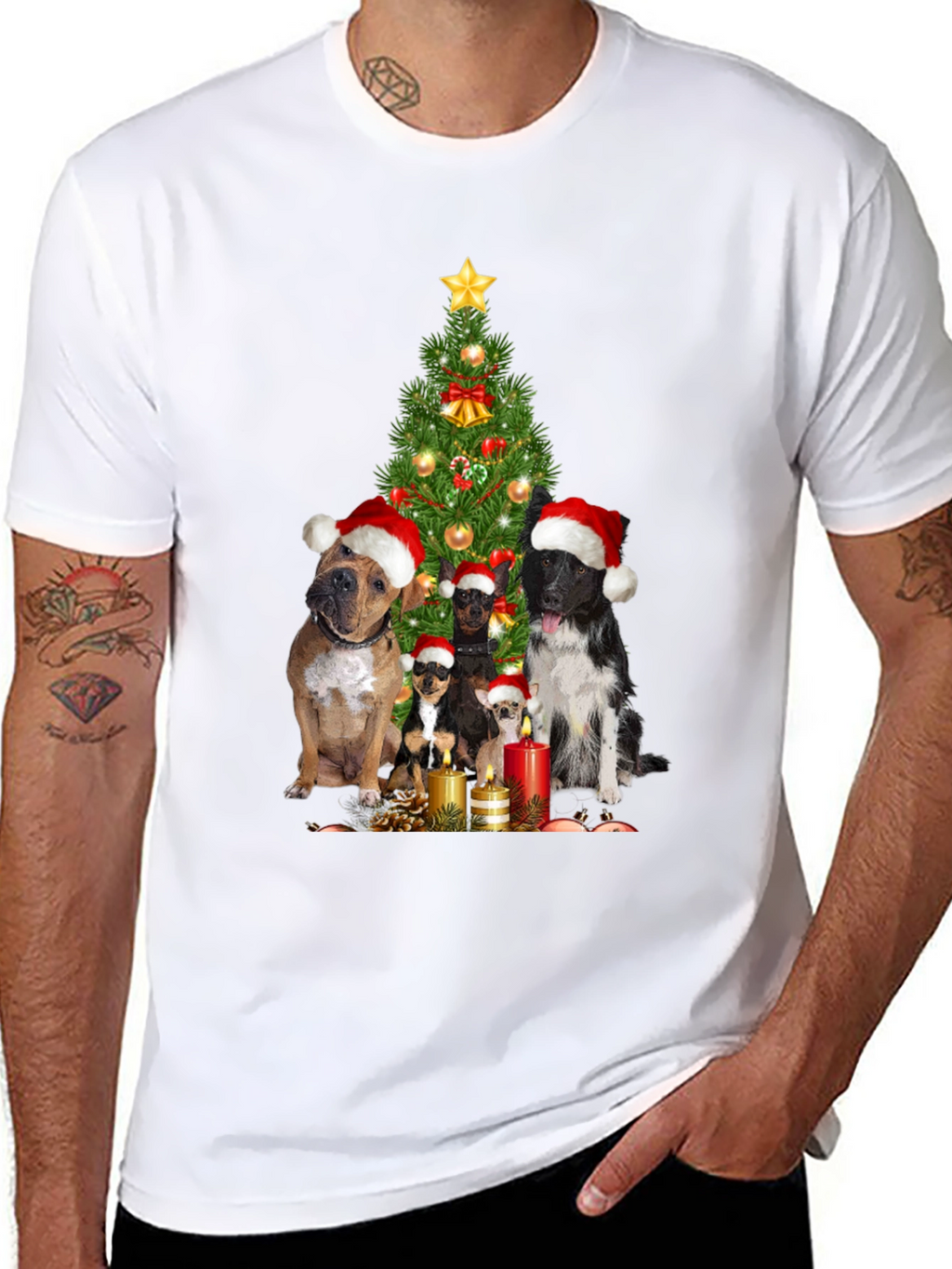 Festive Dog Christmas Tree T-Shirt