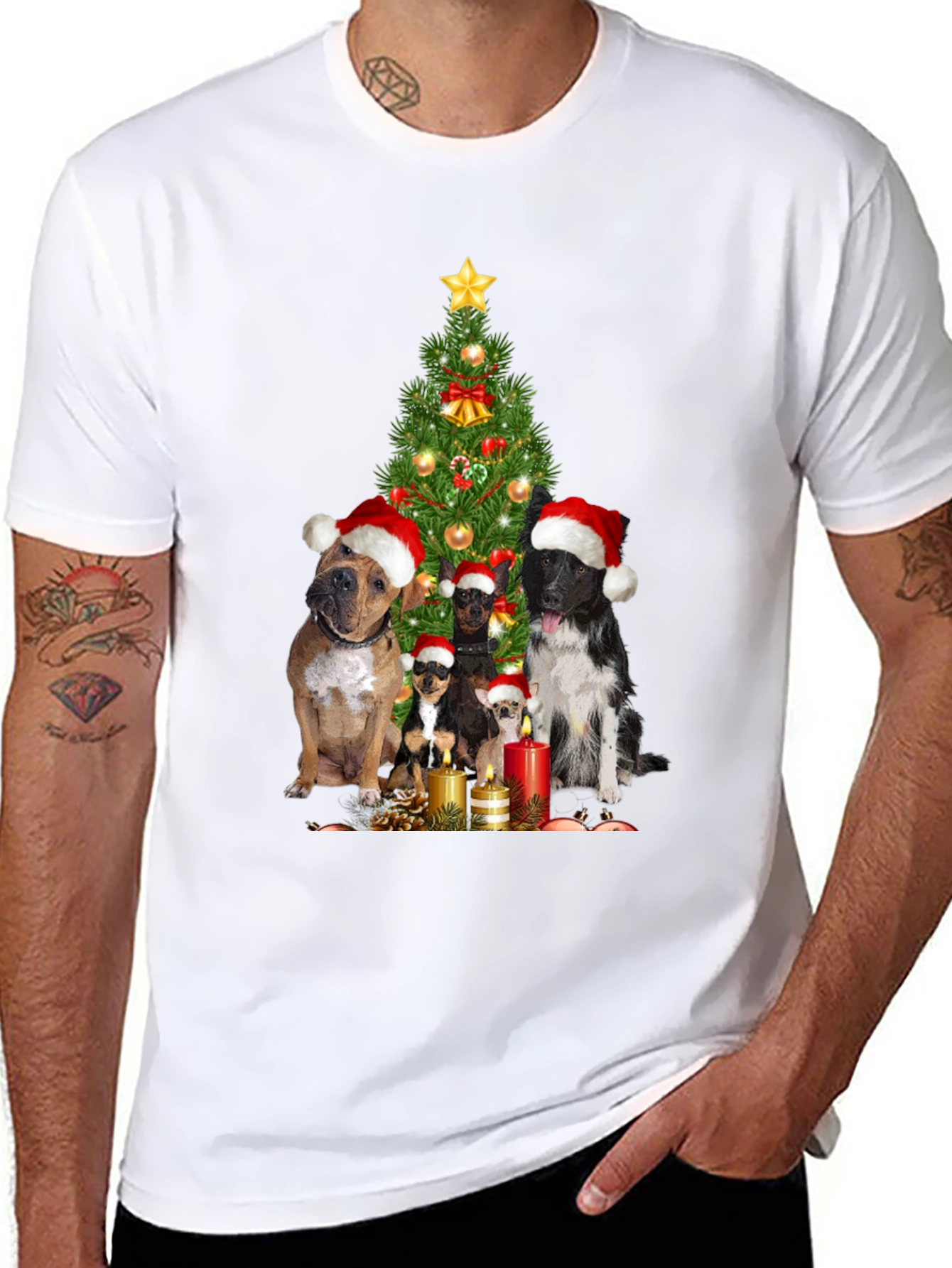 Festive Dog Christmas Tree T-Shirt