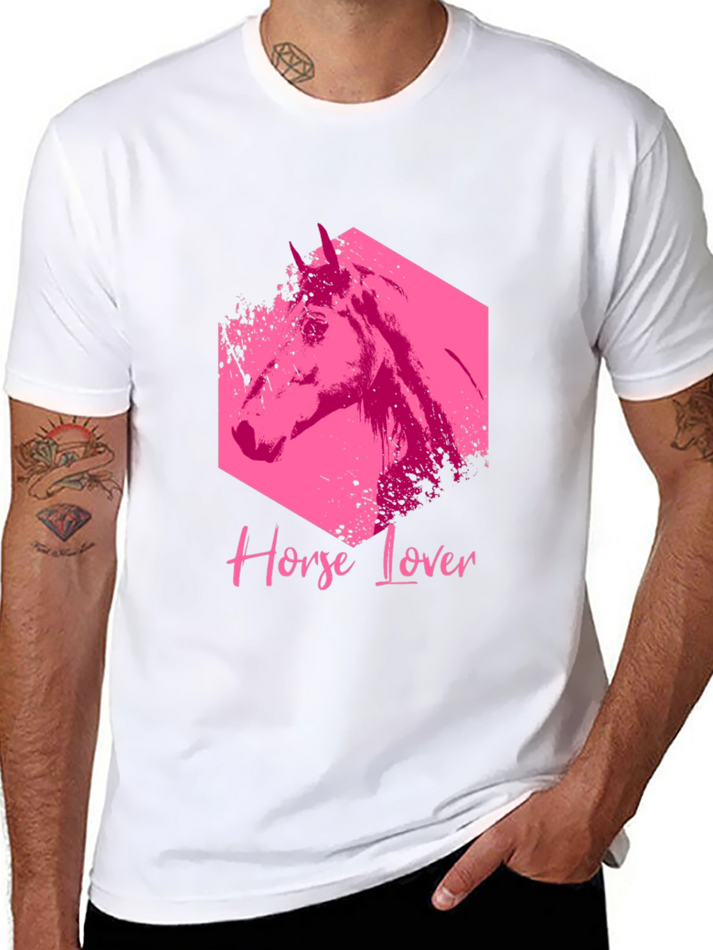 Horse Lover Graphic Tee - Black Cotton Blend