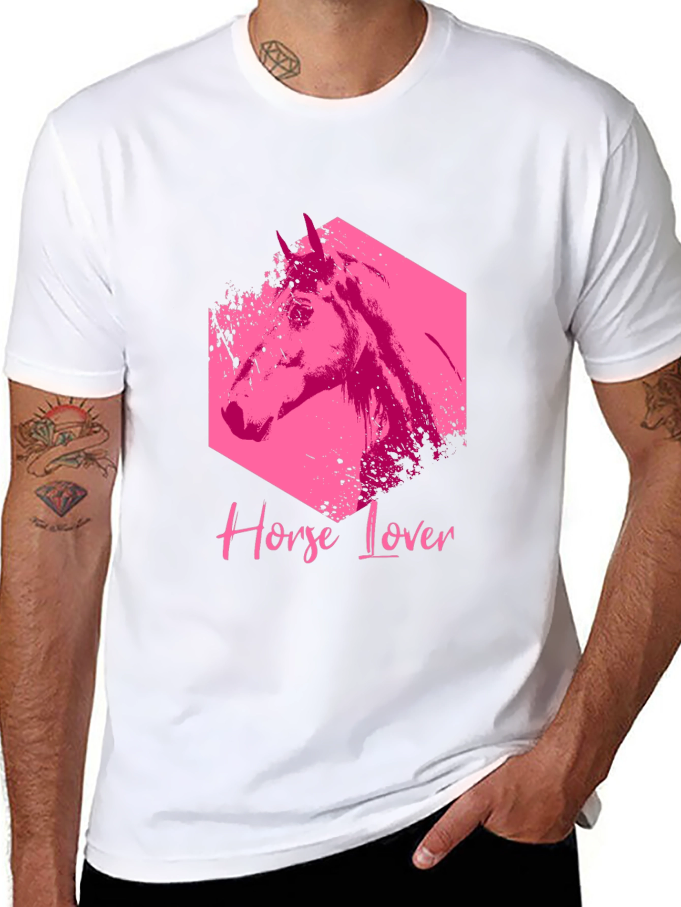 Horse Lover Graphic Tee - Black Cotton Blend