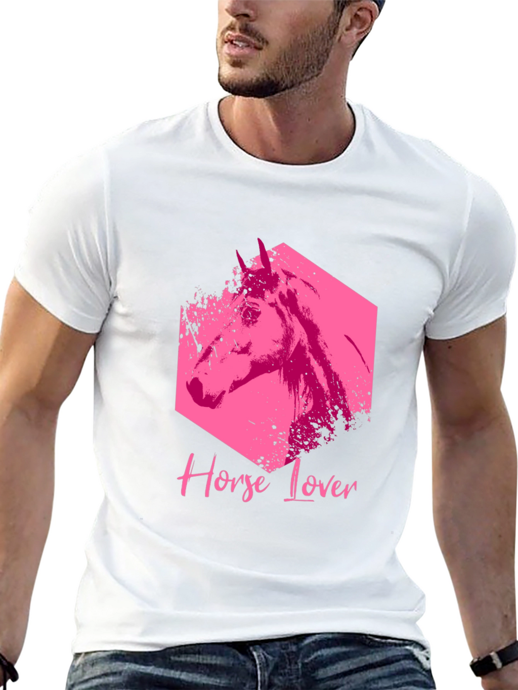 Horse Lover Graphic Tee - Black Cotton Blend