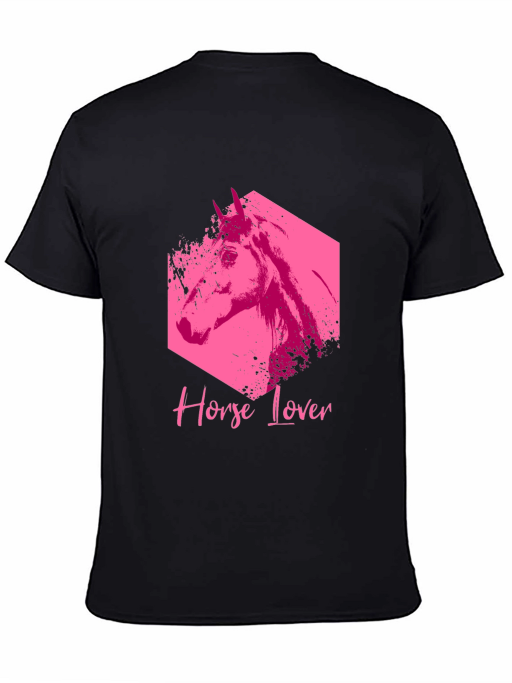 Horse Lover Graphic Tee - Black Cotton Blend