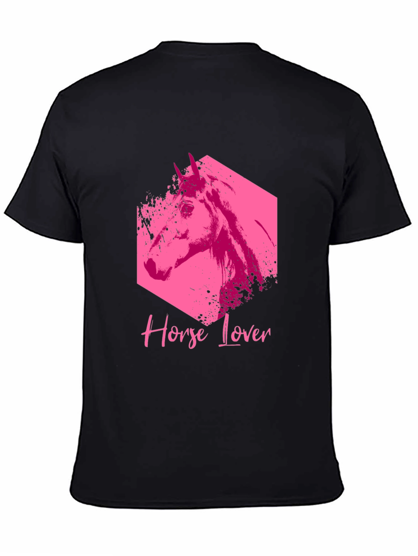 Horse Lover Graphic Tee - Black Cotton Blend