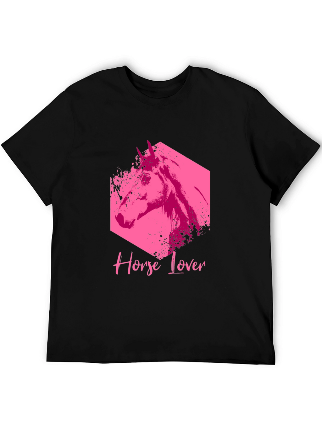 Horse Lover Graphic Tee - Black Cotton Blend