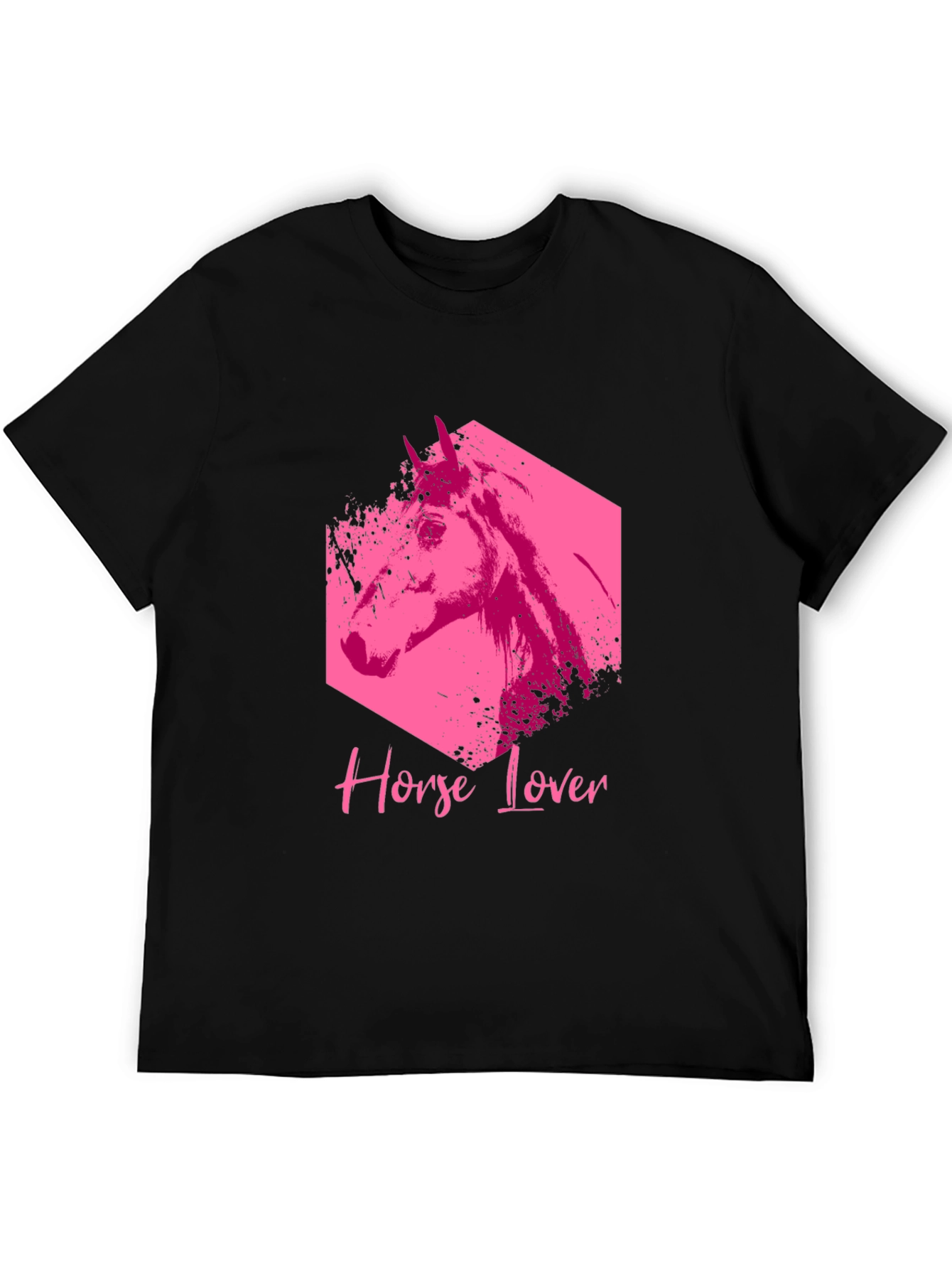 Horse Lover Graphic Tee - Black Cotton Blend