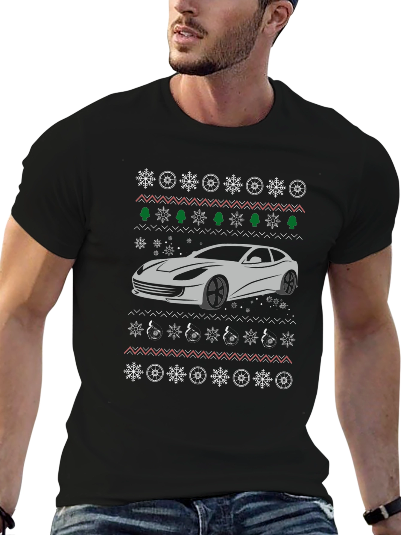 Car Christmas Pattern T-Shirt