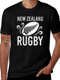 New Zealand Rugby T-Shirt - Black Cotton Tee