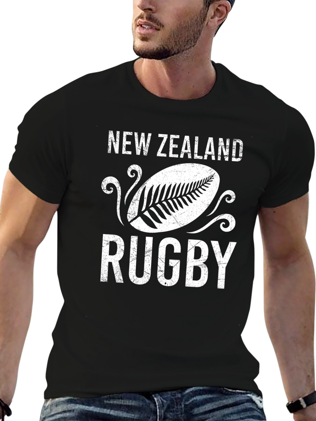 New Zealand Rugby T-Shirt - Black Cotton Tee