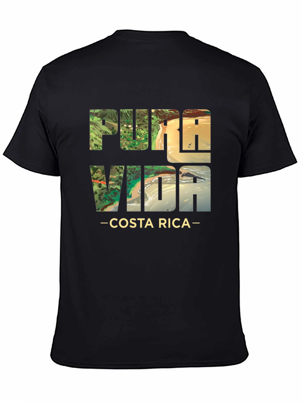 Pura Vida Costa Rica Black T-Shirt