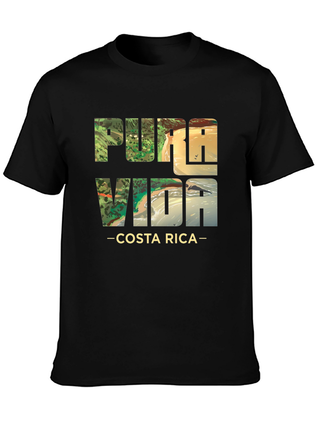 Pura Vida Costa Rica Black T-Shirt