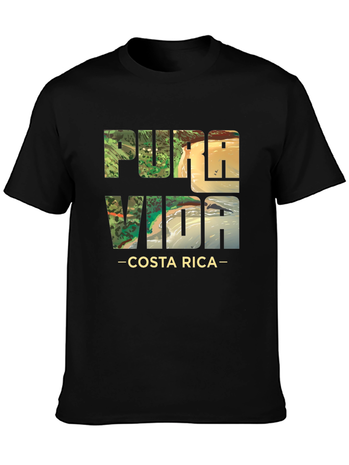 Pura Vida Costa Rica Black T-Shirt