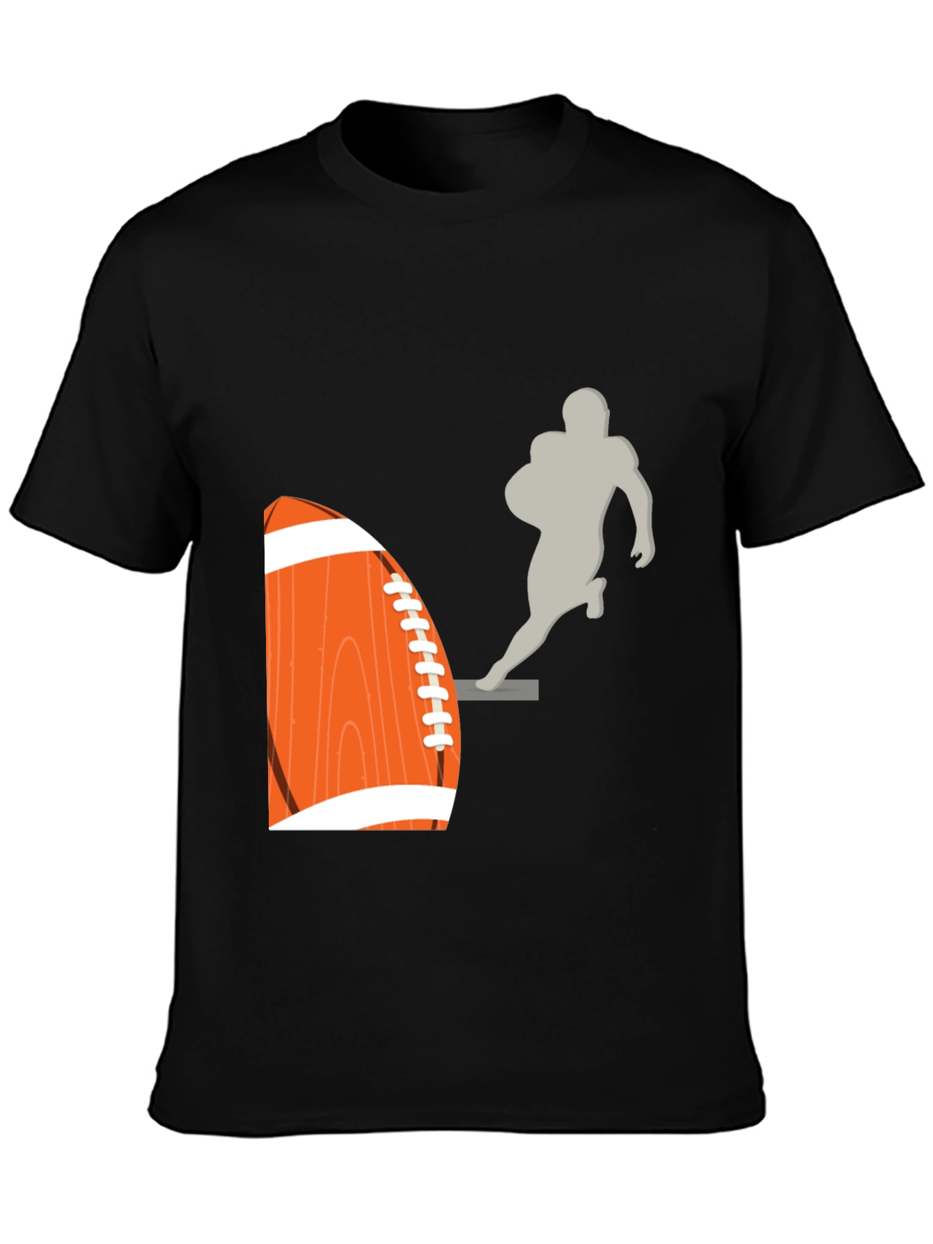Football Graphic Tee - Black Cotton T-Shirt