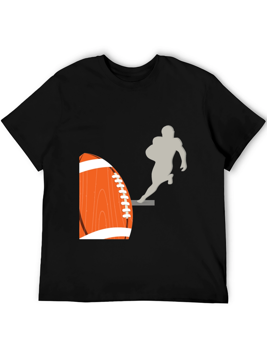 Football Graphic Tee - Black Cotton T-Shirt