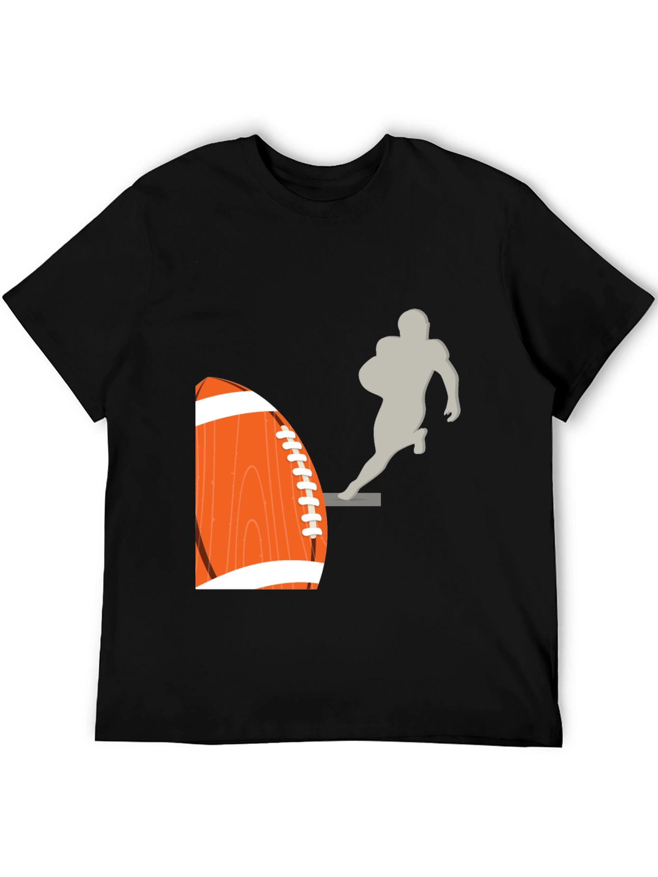 Football Graphic Tee - Black Cotton T-Shirt