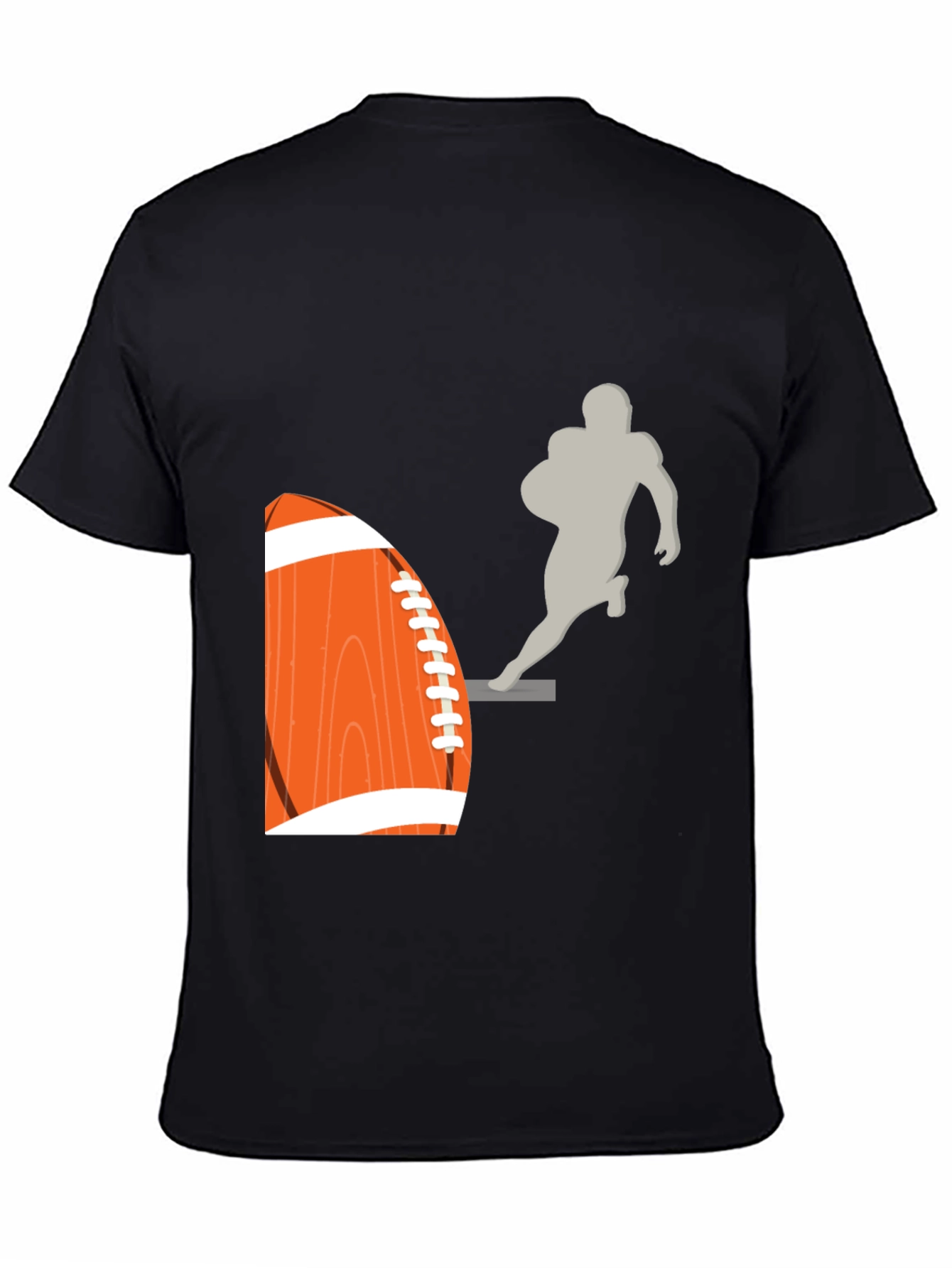 Football Graphic Tee - Black Cotton T-Shirt