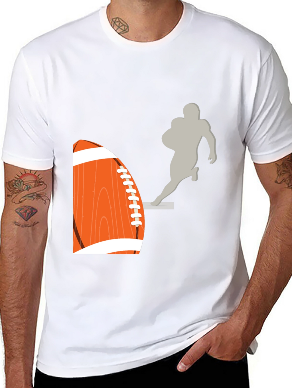 Football Graphic Tee - Black Cotton T-Shirt