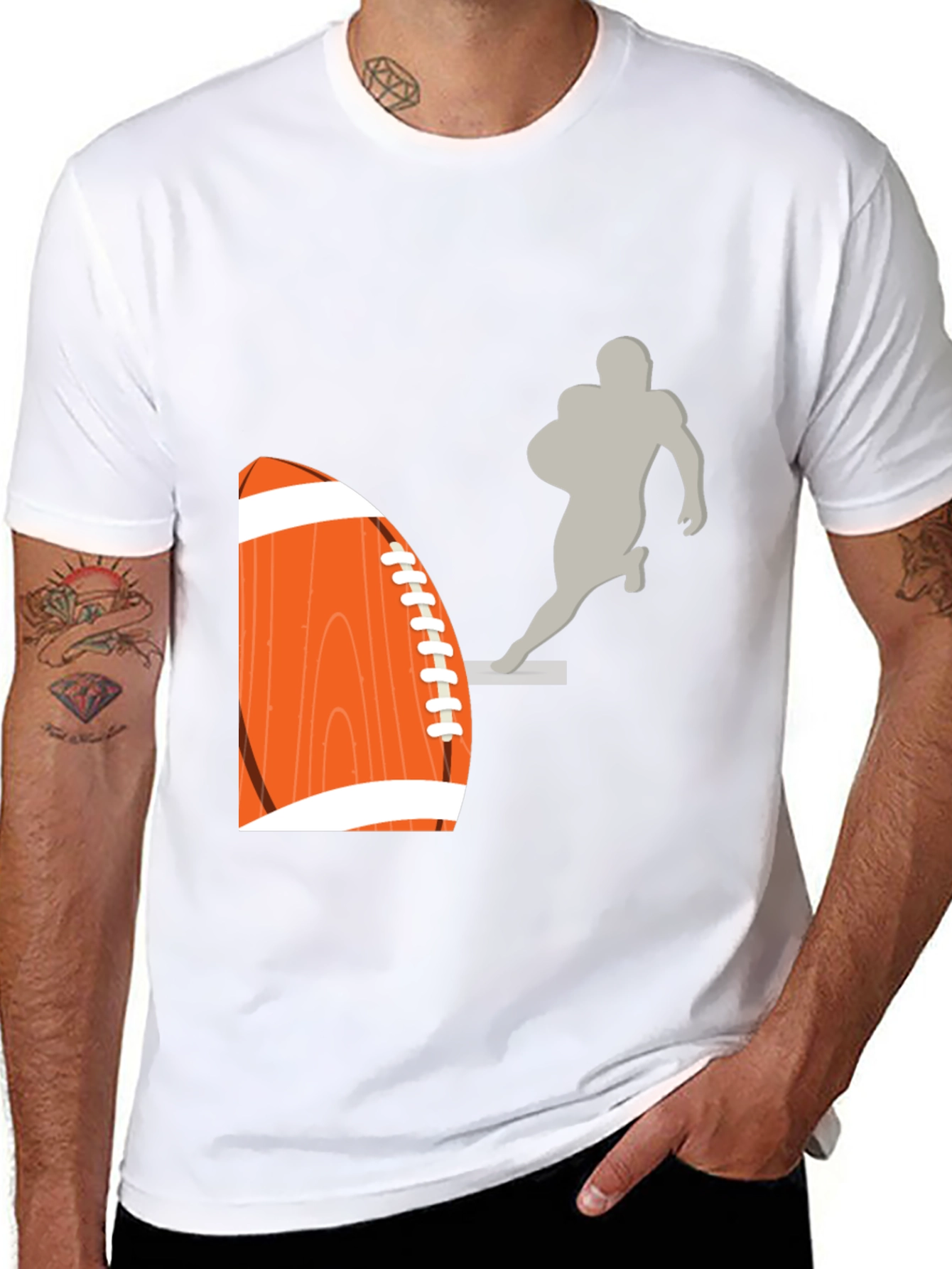 Football Graphic Tee - Black Cotton T-Shirt