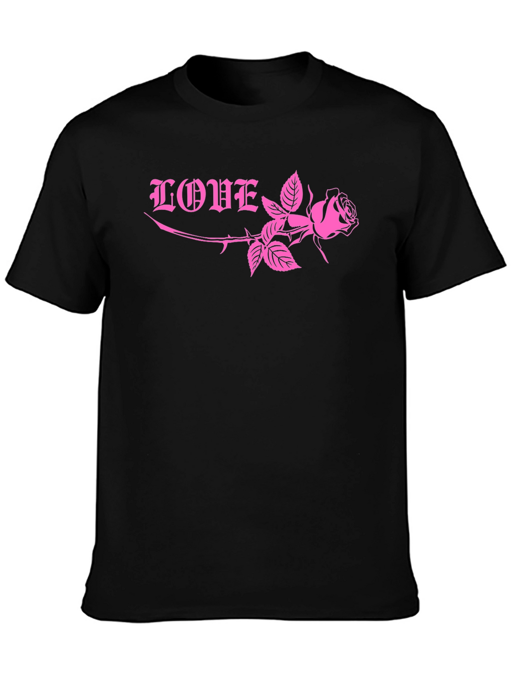 Love Rose Graphic Tee - Black