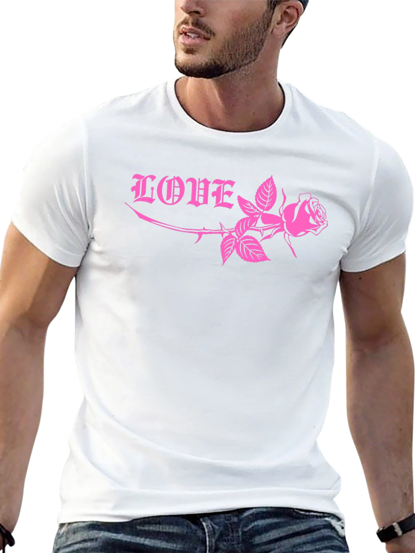 Love Rose Graphic Tee - Black