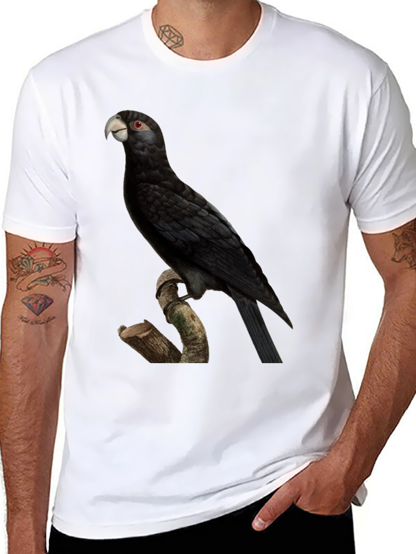 Black Palm Cockatoo Graphic T-Shirt