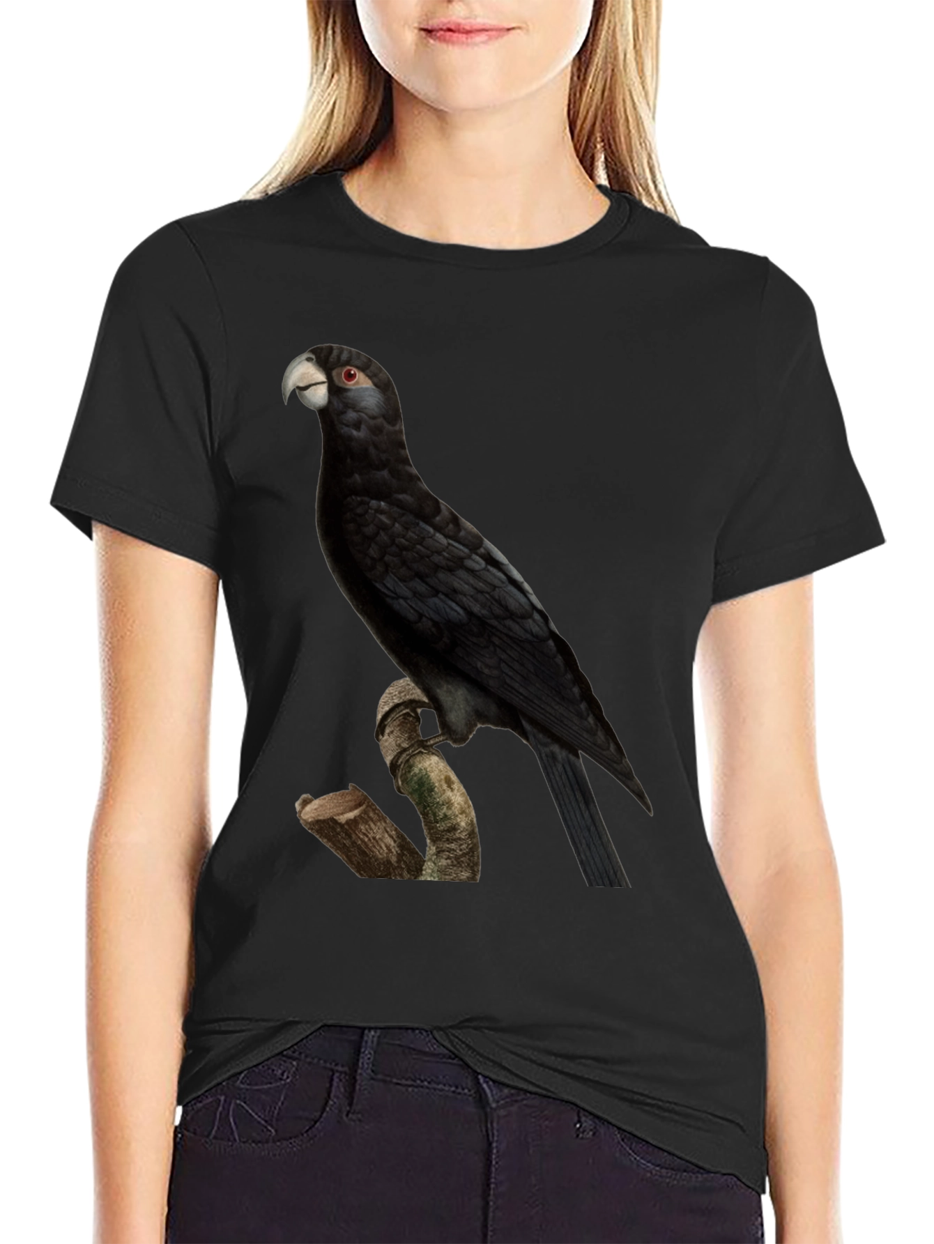 Black Palm Cockatoo Graphic T-Shirt