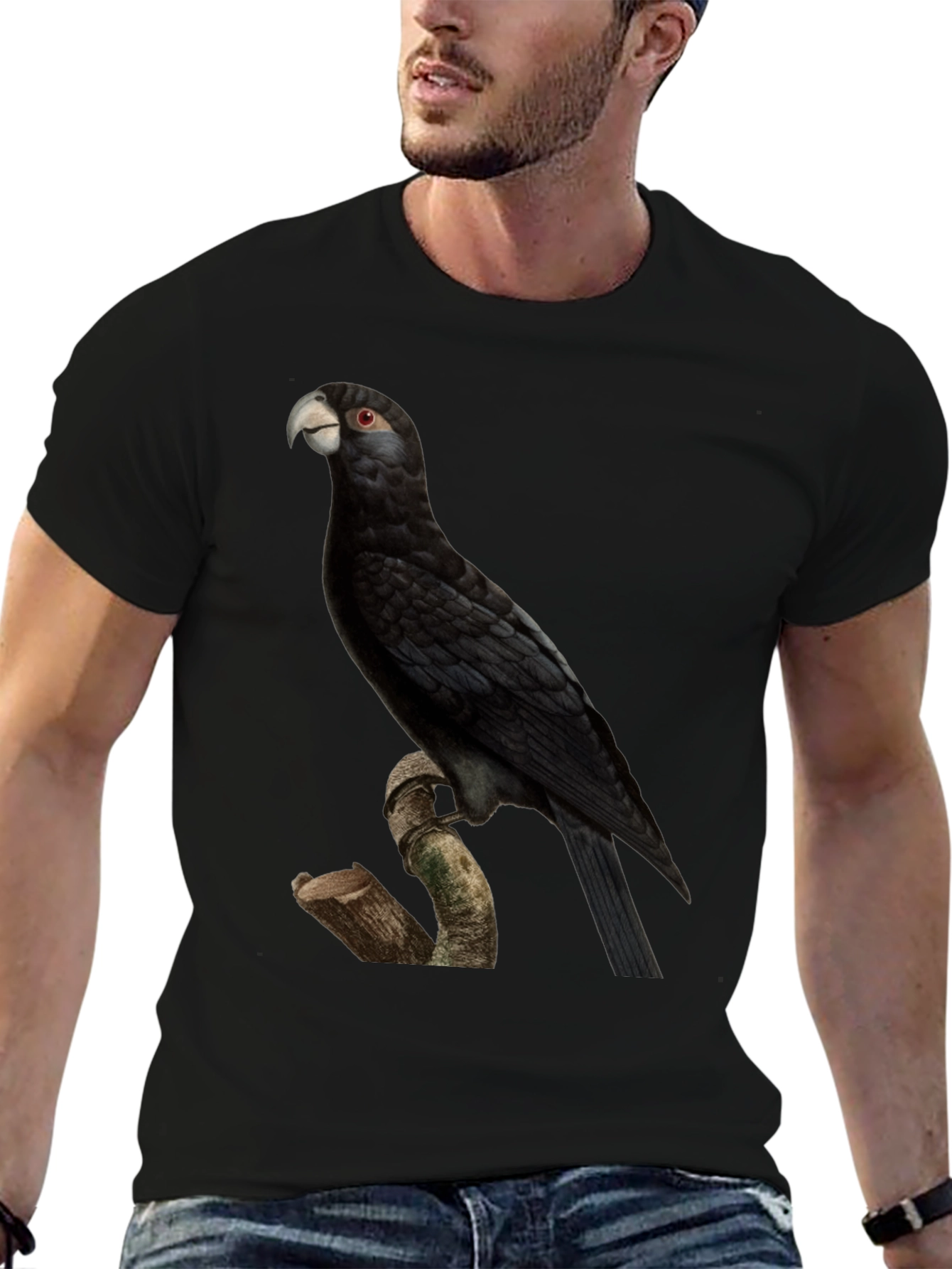 Black Palm Cockatoo Graphic T-Shirt