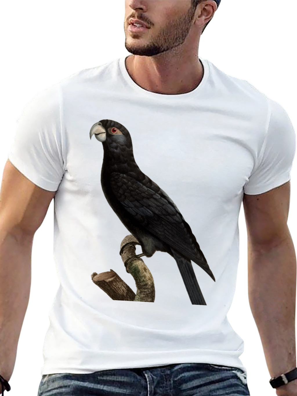Black Palm Cockatoo Graphic T-Shirt