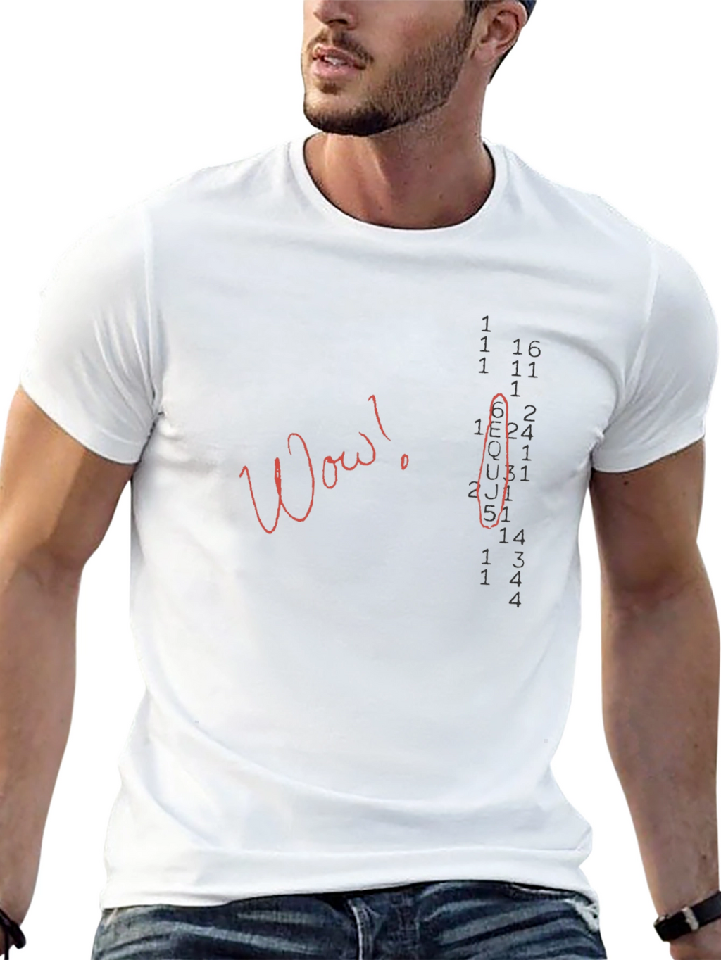 Wow Graphic Print Black T-Shirt