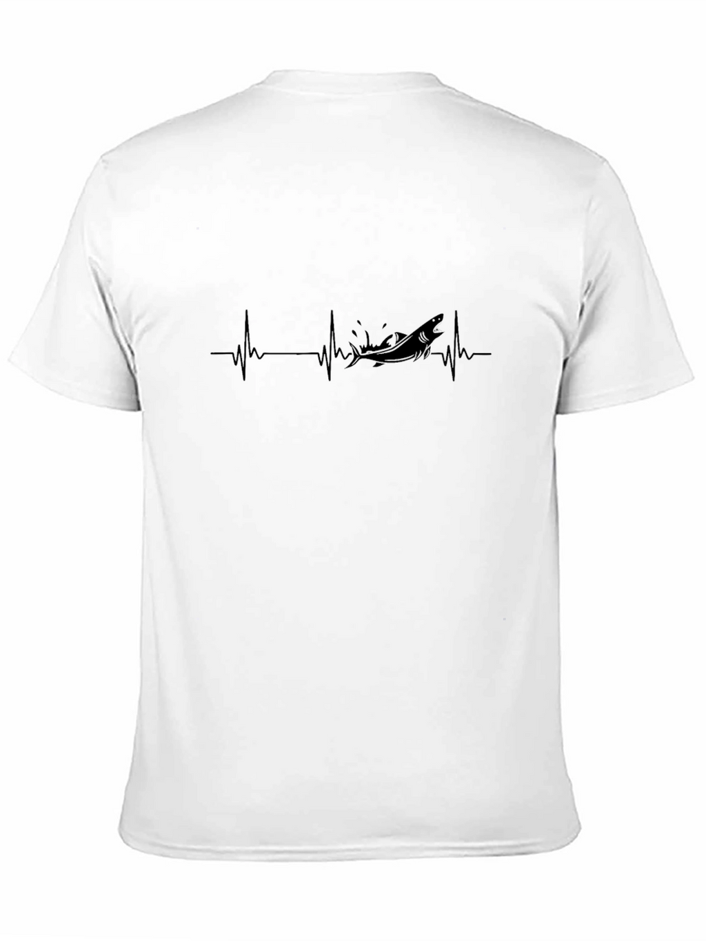 Shark Heartbeat Graphic Tee - Black Cotton T-Shirt