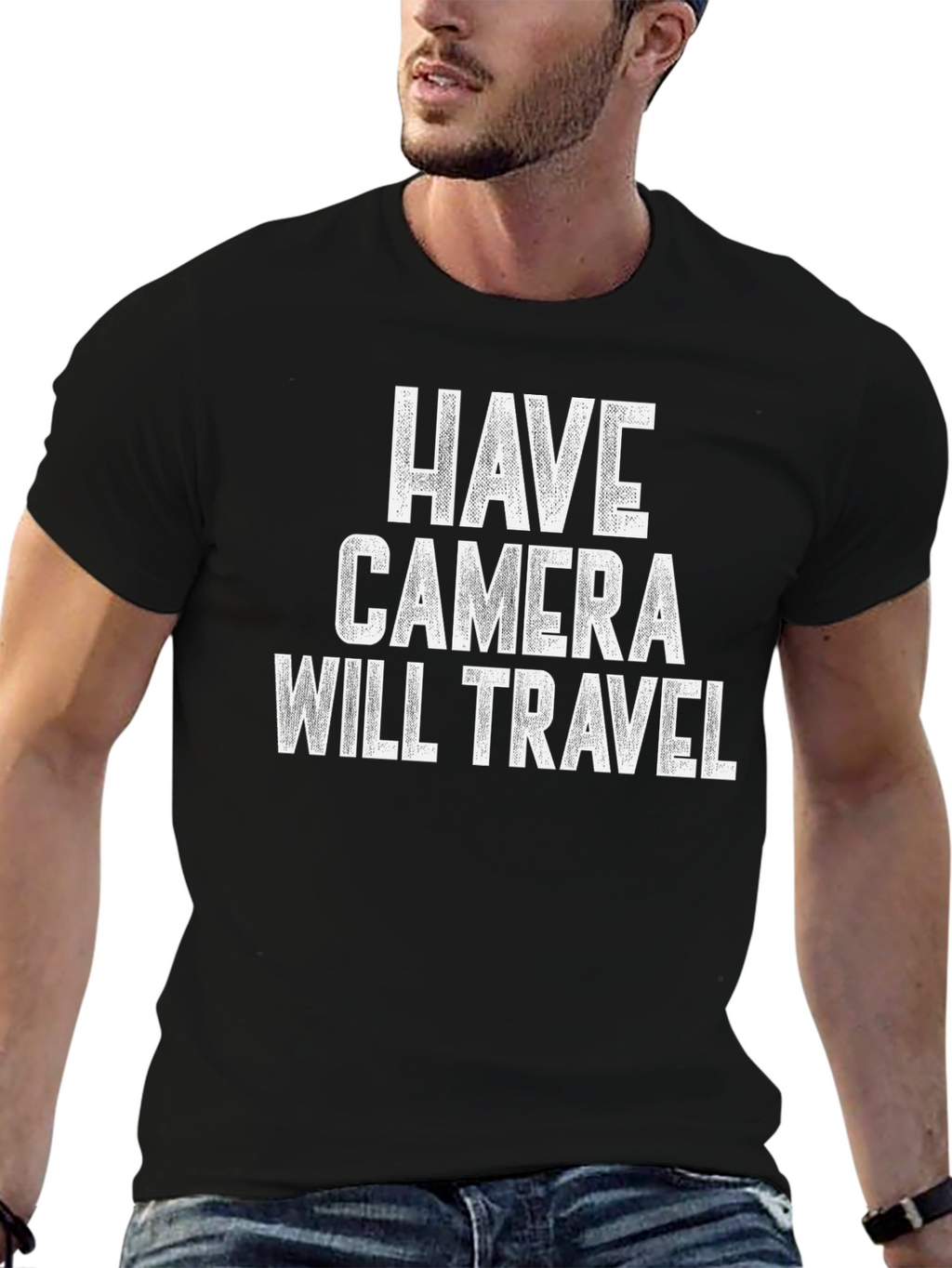 Have Camera Will Travel Black T-Shirt