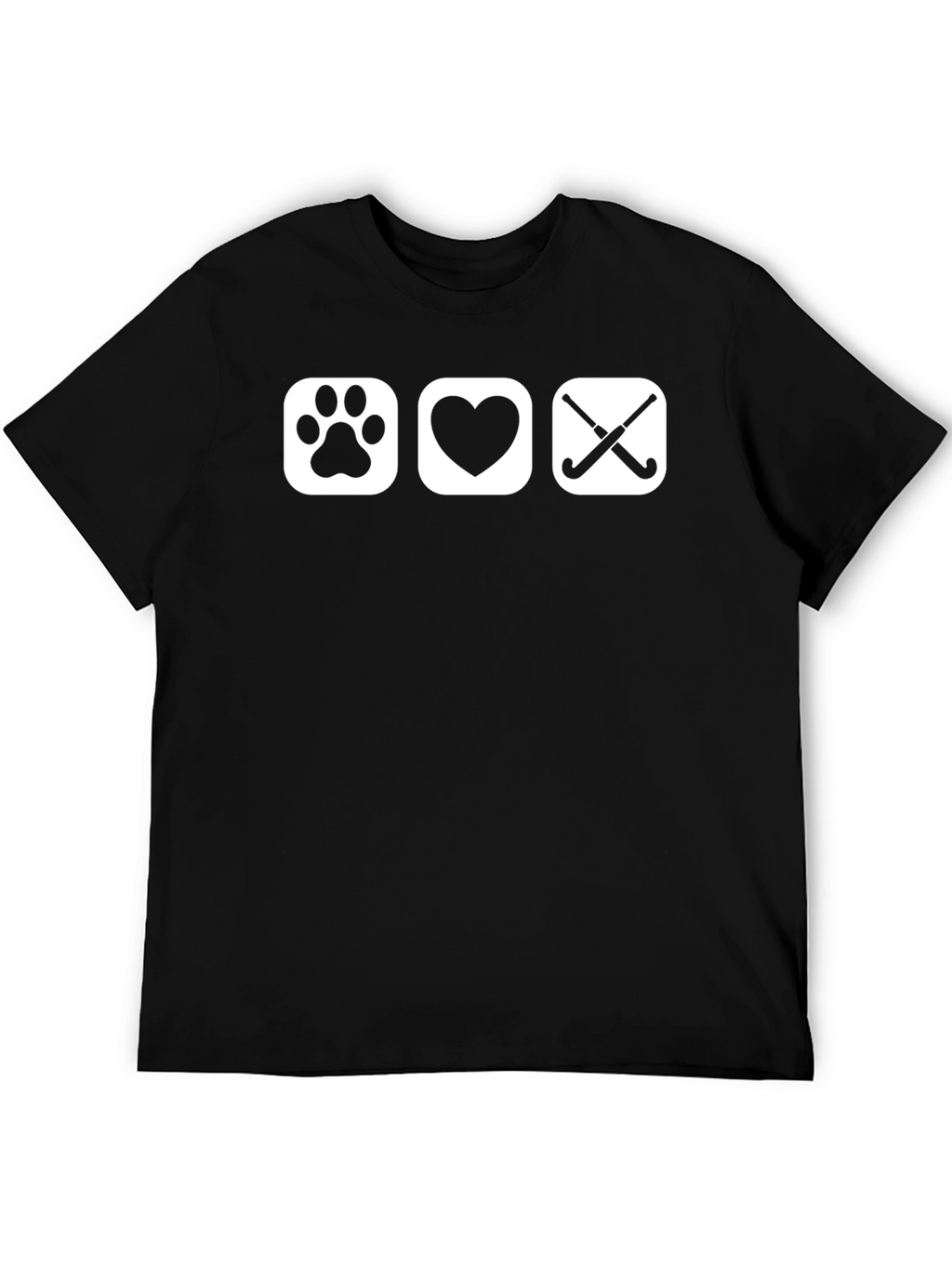 Love Pets Hockey T-Shirt Black Cotton