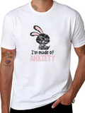 Anxiety Bunny Black Graphic Tee