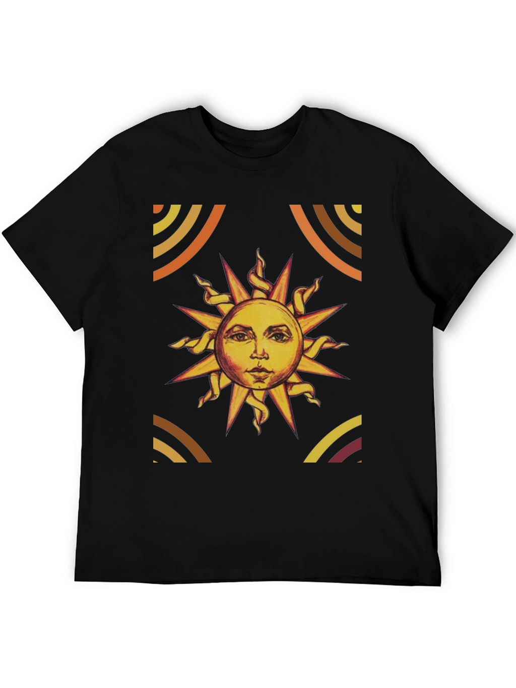 Sun Graphic Print Black T-Shirt