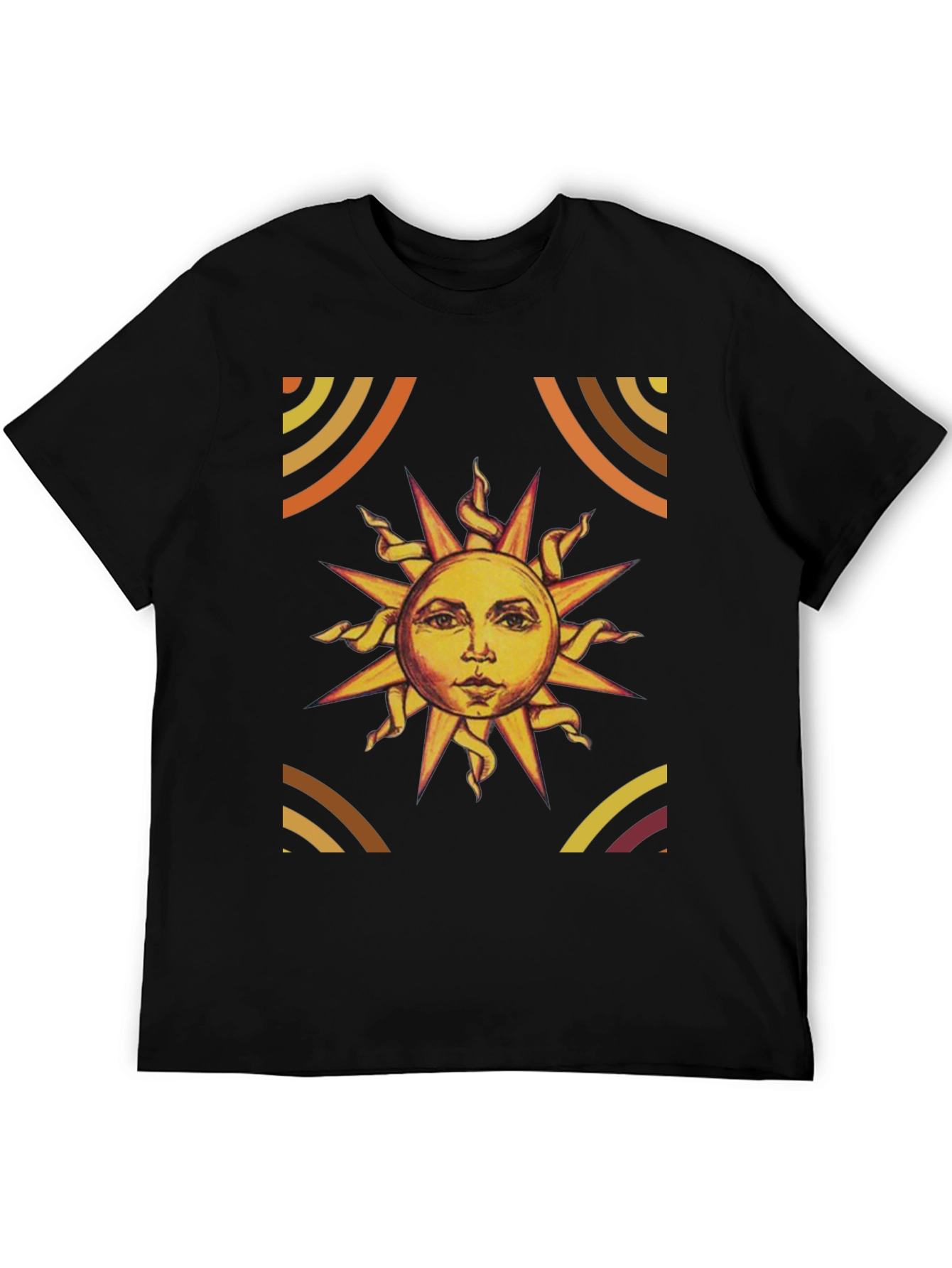 Sun Graphic Print Black T-Shirt