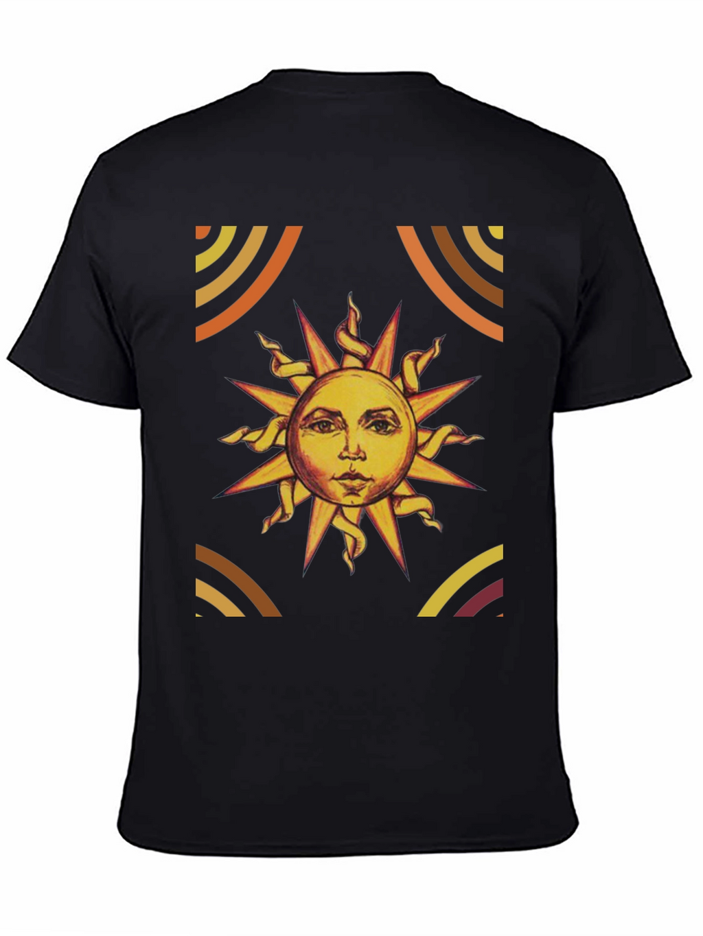 Sun Graphic Print Black T-Shirt