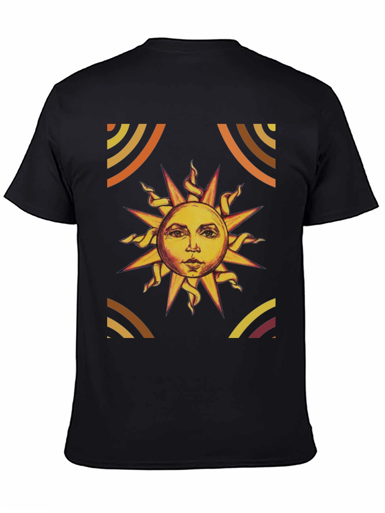 Sun Graphic Print Black T-Shirt
