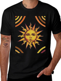 Sun Graphic Print Black T-Shirt